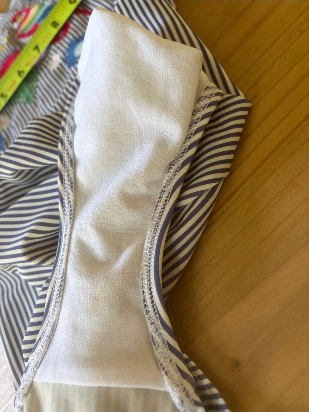 Boden blue and white striped parrot floral bathingsuit girls 14 fits women XS-S